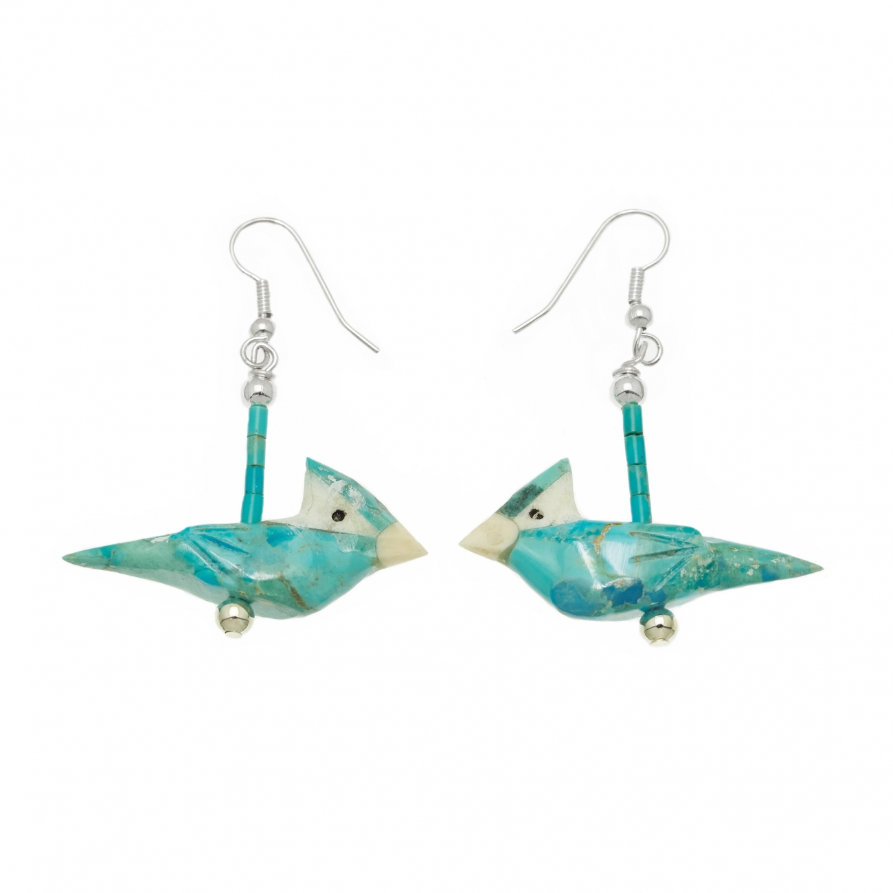 Boucles d'oreilles BOw77 oiseaux en turquoise -  Harpo Paris