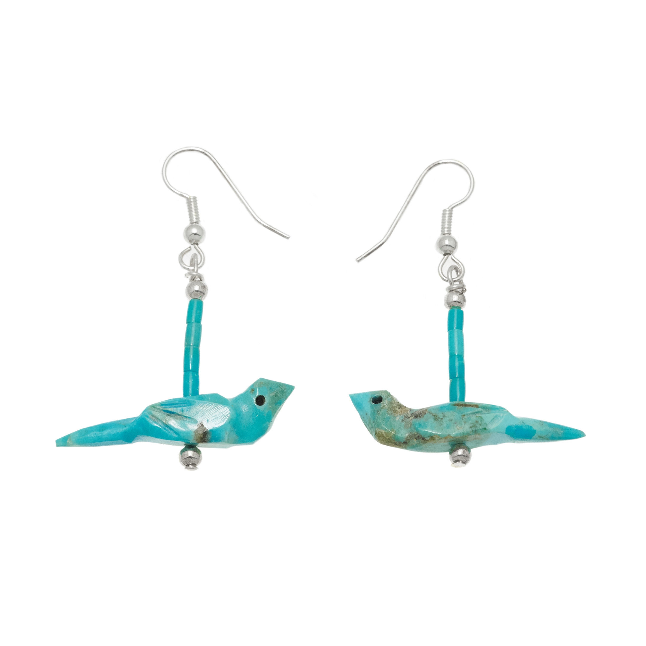 Boucles d'oreilles Harpo Paris BO212 oiseau turquoise