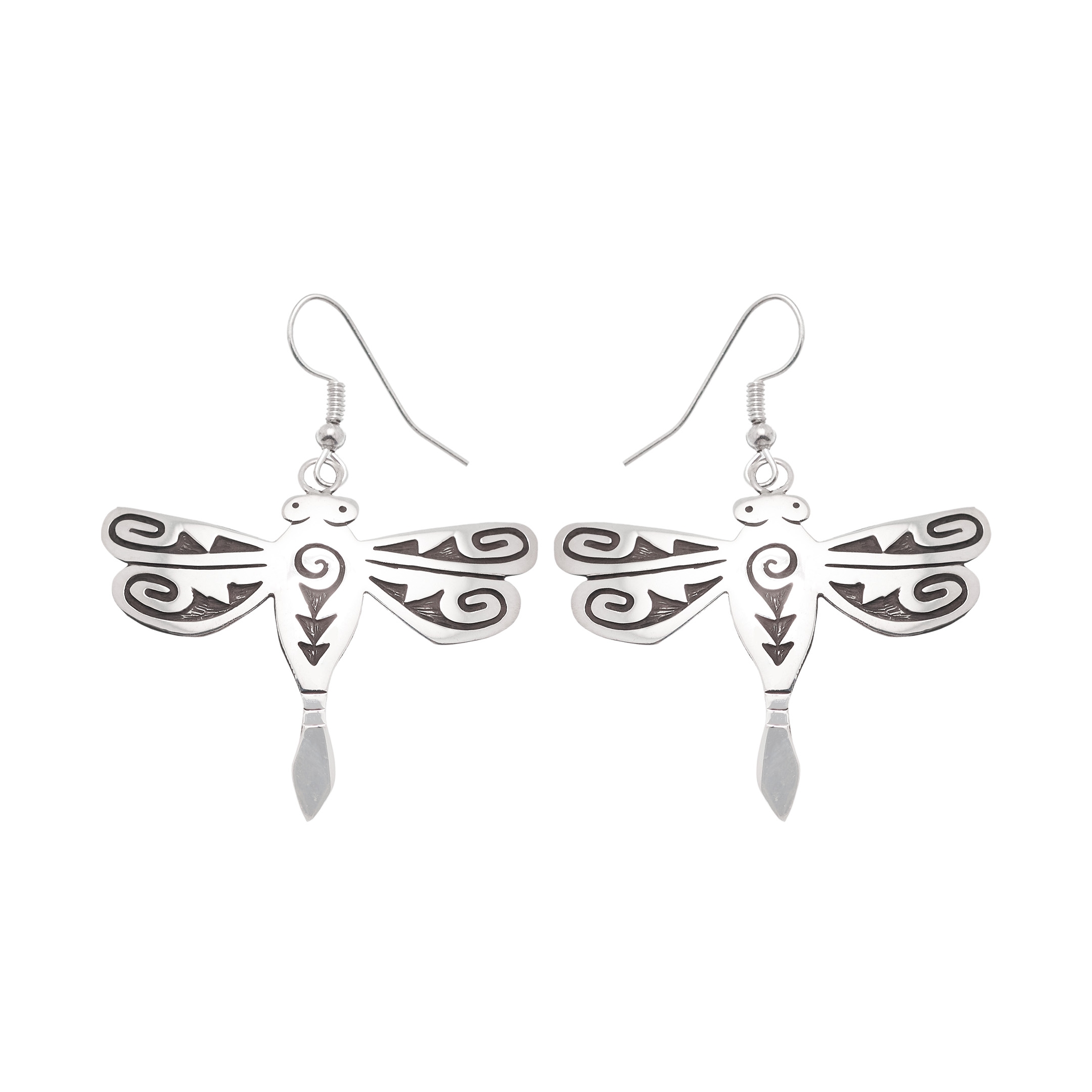 Harpo Paris earrings BO233 silver dragonfly