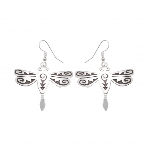 Harpo Paris earrings BO233 silver dragonfly