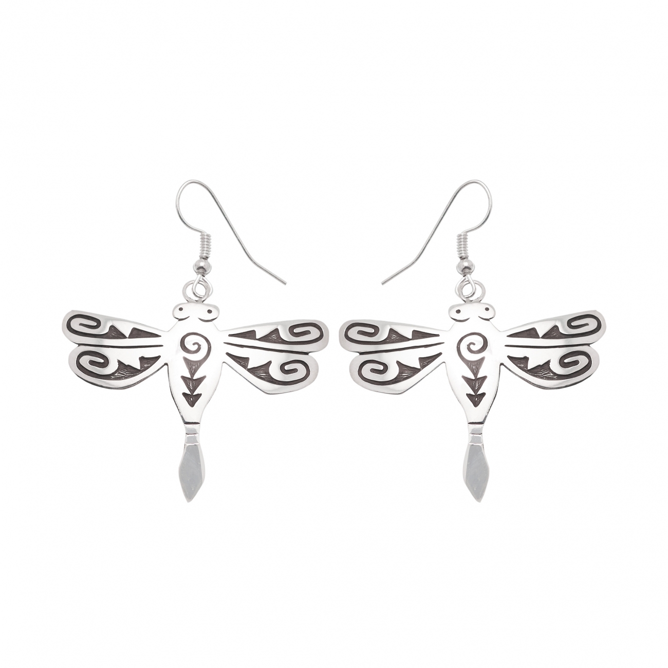 Harpo Paris earrings BO233 silver dragonfly