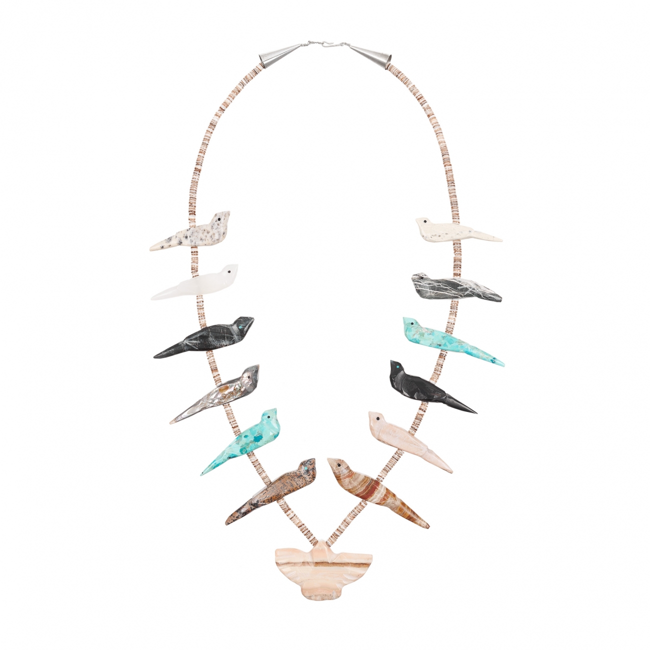 Fetish necklace COFEw19 in stones and shells - Harpo Paris