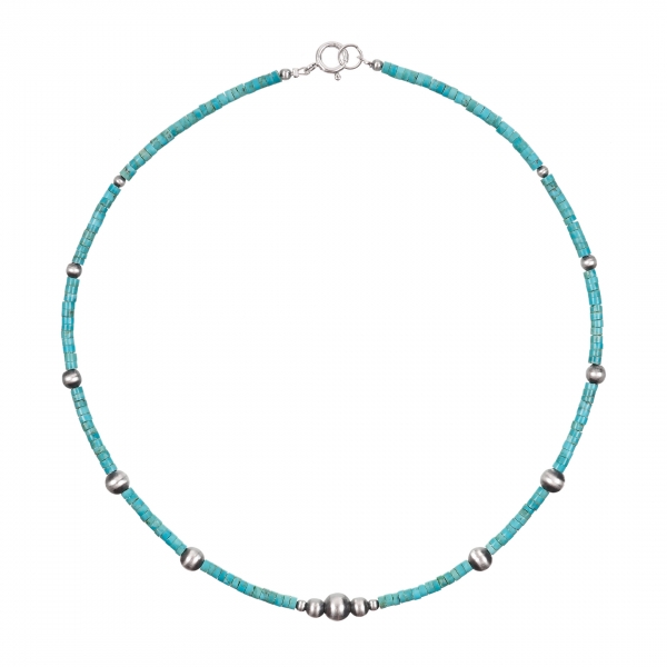 Necklace CO145 for women in turquoise and silver - Harpo Paris