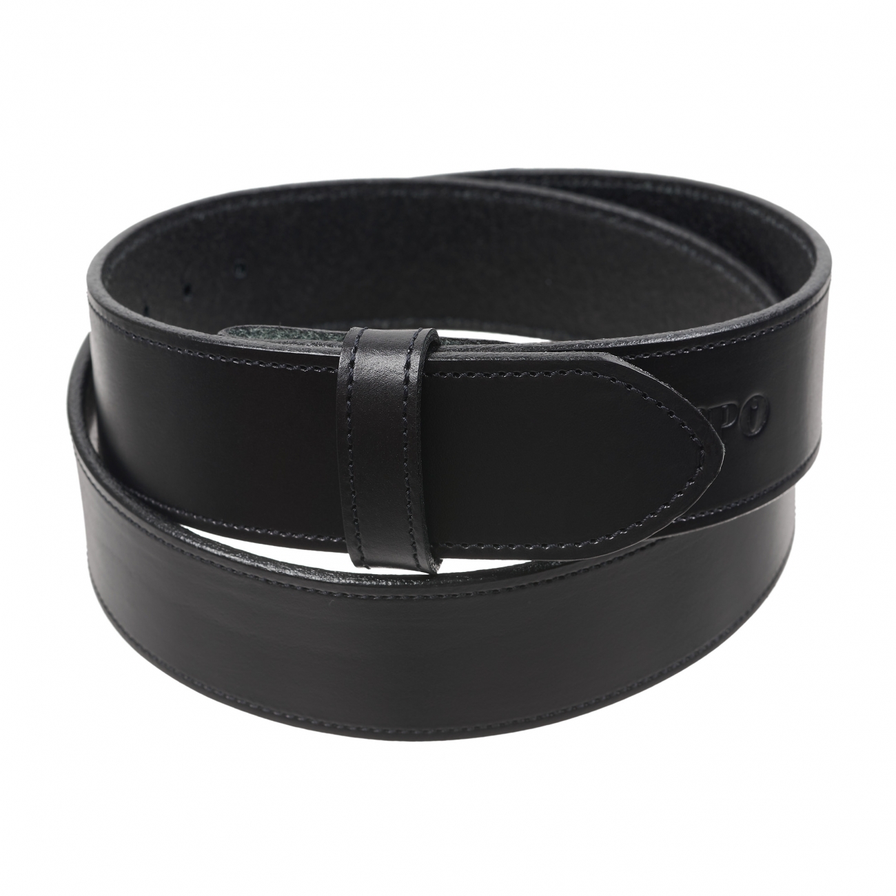 Black leather belt CU02