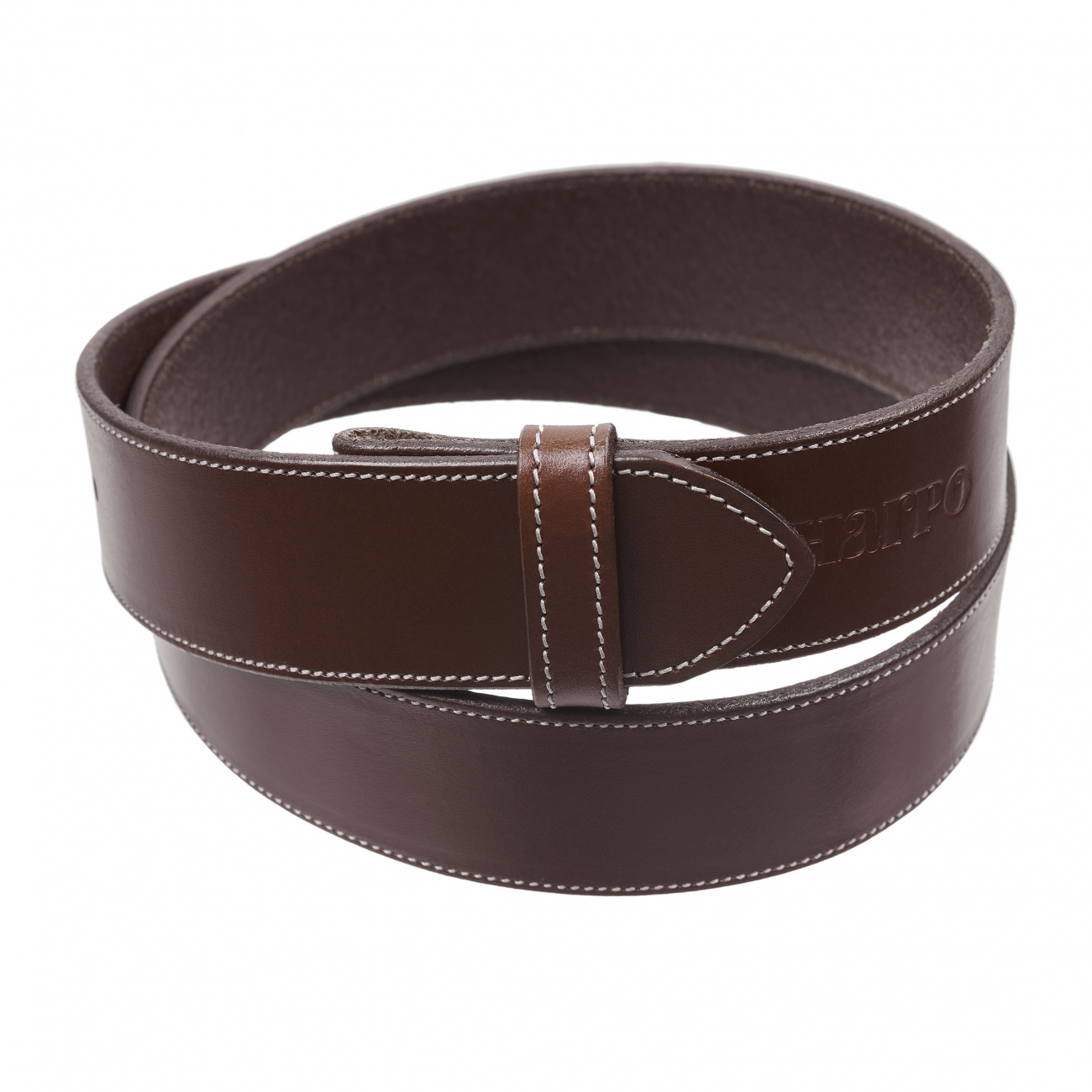 Brown leather belt CU01