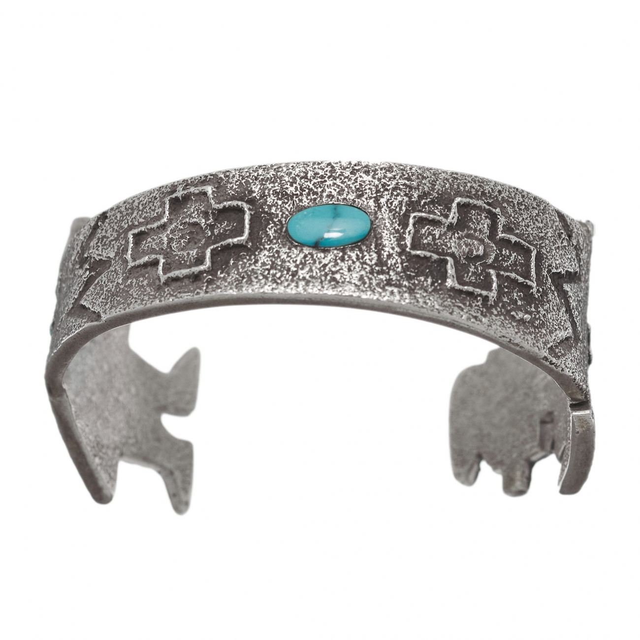 Bracelet Yei unisex MIS33 en tufa argent et turquoise - Harpo Paris